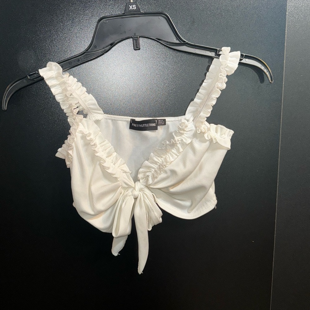 White cropped top
